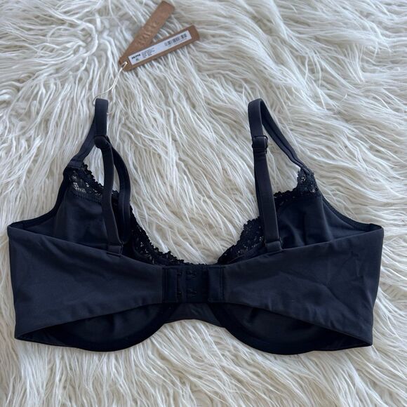Skims Fits Everybody Lace Demi Underwire Bra Onyx Size 36DDD - Picture 5 of 7